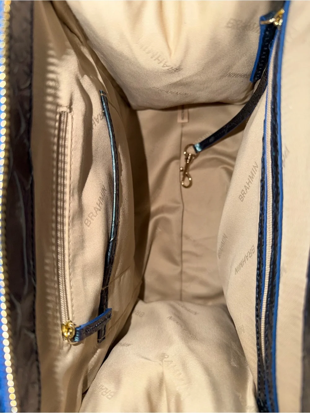 Brahmin Small Carolina Electric Blue Ateague Satchel